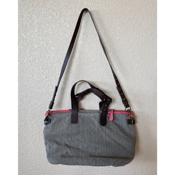 Liebeskind Berline Wool Gray Woven Large Handbag Purse Shoulderbag Leather - Picture 3 of 15